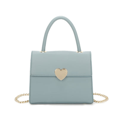Top Grab Handle Women Heart Logo Tote Handbag Chain Strap Ladies Bag - Sleek Styles