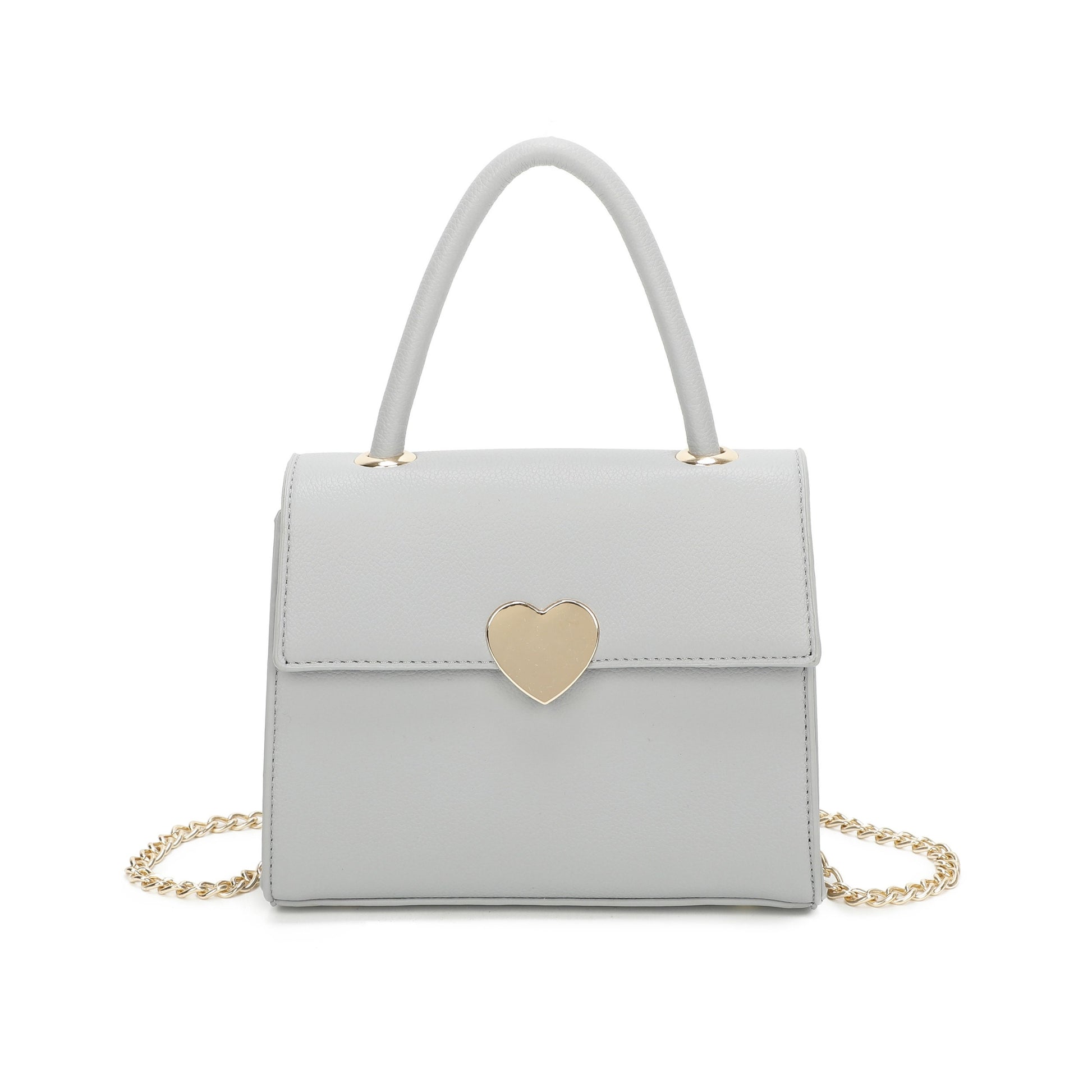 Top Grab Handle Women Heart Logo Tote Handbag Chain Strap Ladies Bag - Sleek Styles