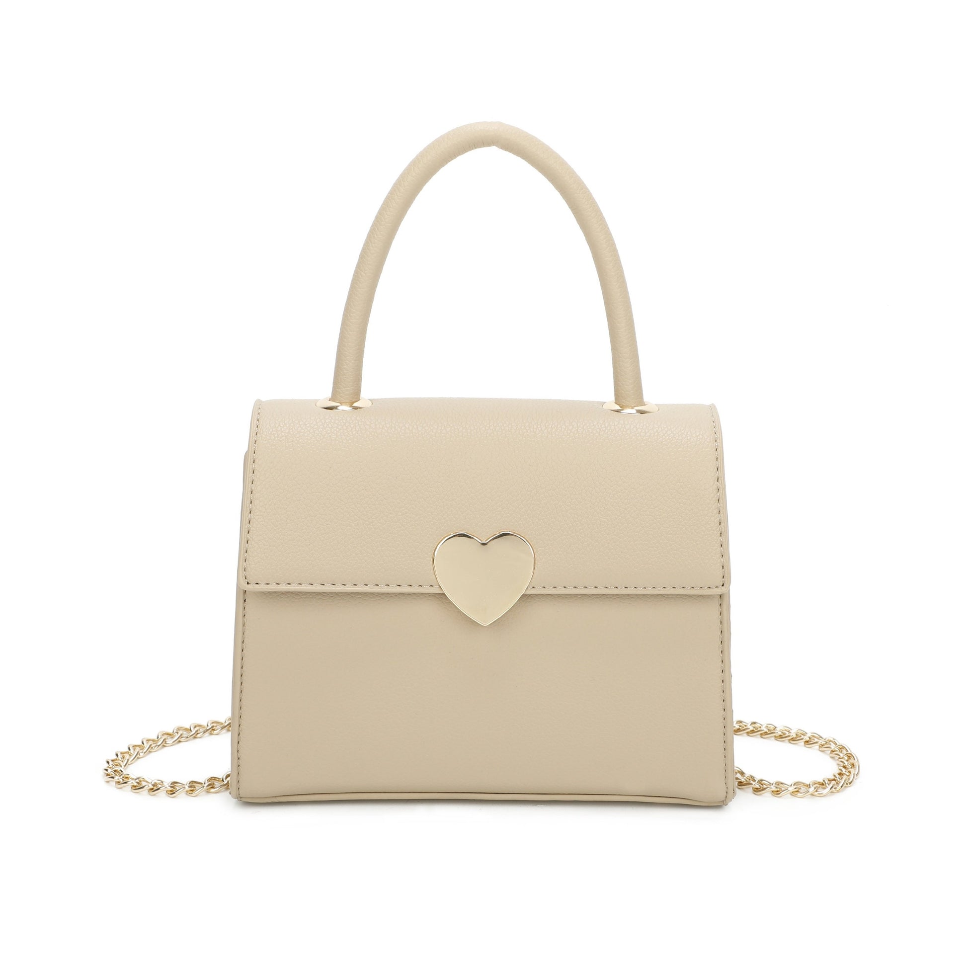 Top Grab Handle Women Heart Logo Tote Handbag Chain Strap Ladies Bag - Sleek Styles