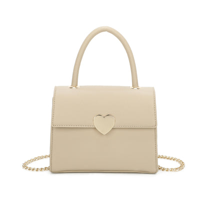 Top Grab Handle Women Heart Logo Tote Handbag Chain Strap Ladies Bag - Sleek Styles