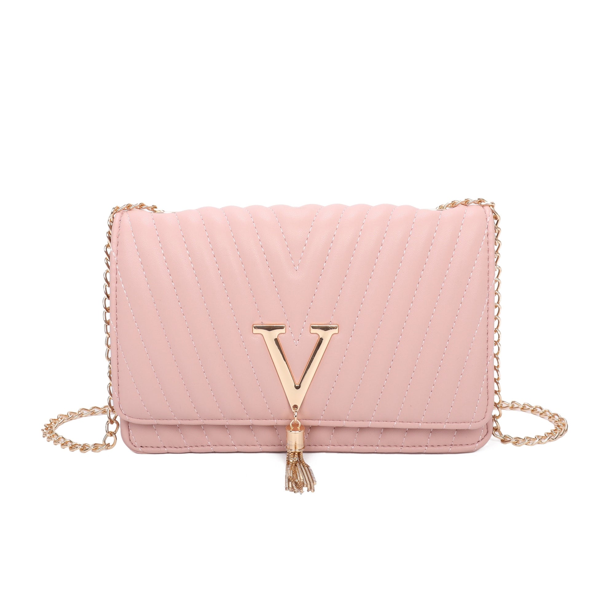 V Logo Quilted Satchel Bag - Sleek Styles