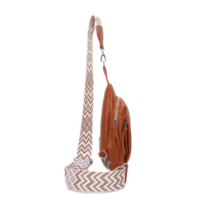 Classic Sling Bag With Colourful Strap - Sleek Styles