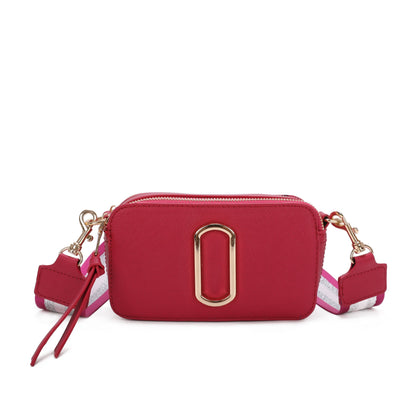 Classic Crossbody Bag With Adjustable Colorful  Strap - Sleek Styles