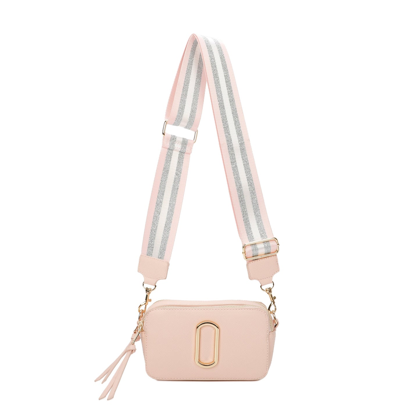 Classic Crossbody Bag With Adjustable Colorful  Strap - Sleek Styles