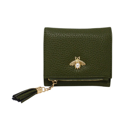 Tri-Fold Small Purse with Bee Decoration - Sleek Styles