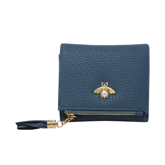 Tri-Fold Small Purse with Bee Decoration - Sleek Styles