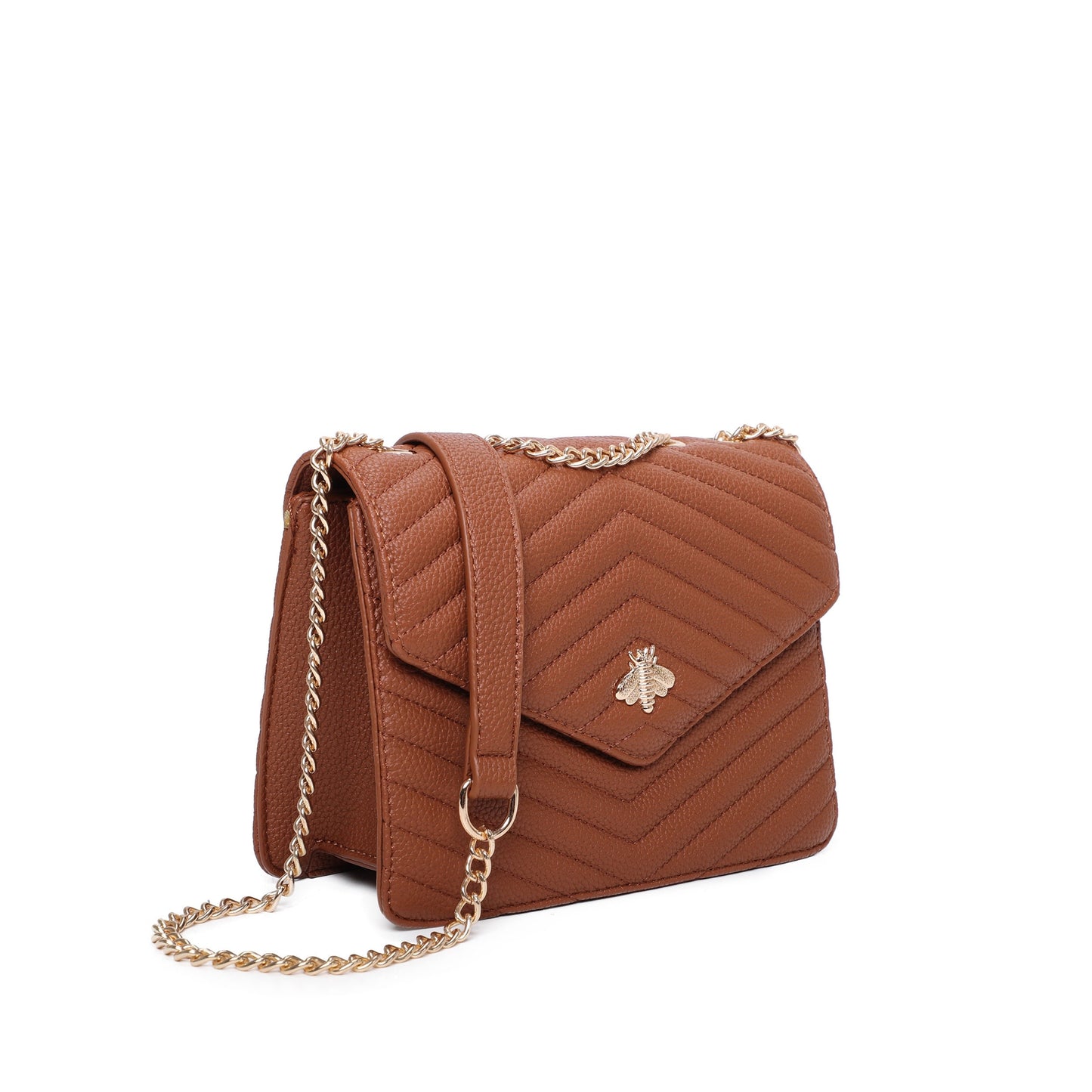 Quilted Bee Decoration Crossbody Bag - Sleek Styles