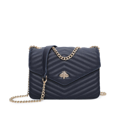 Quilted Bee Decoration Crossbody Bag - Sleek Styles