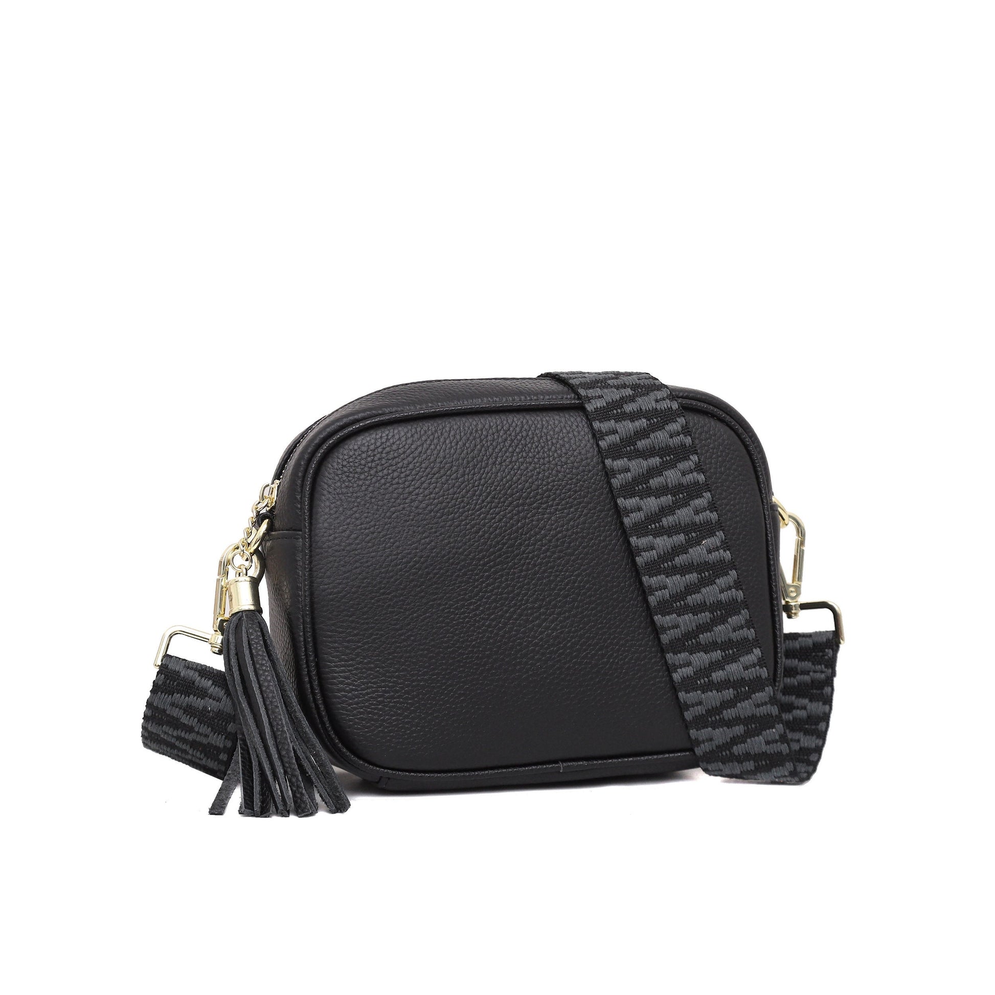 Real Leather Crossbody Bag With Colourful Strap - Sleek Styles