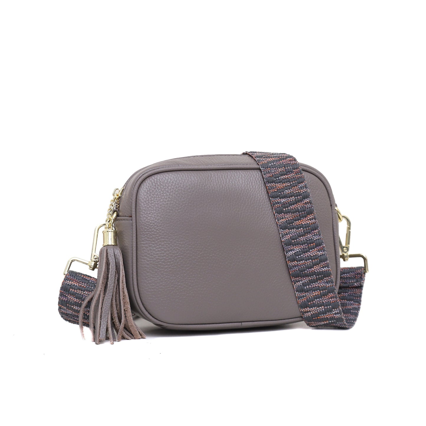 Real Leather Crossbody Bag With Colourful Strap - Sleek Styles