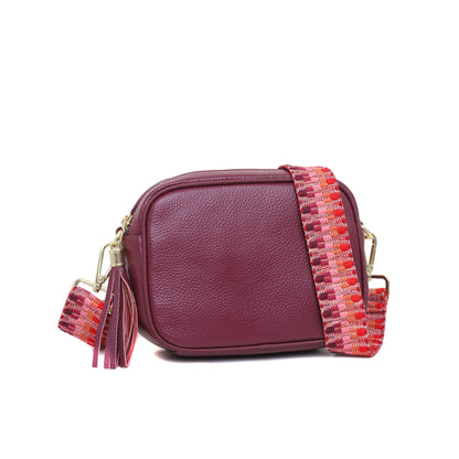 Real Leather Crossbody Bag With Colourful Strap - Sleek Styles