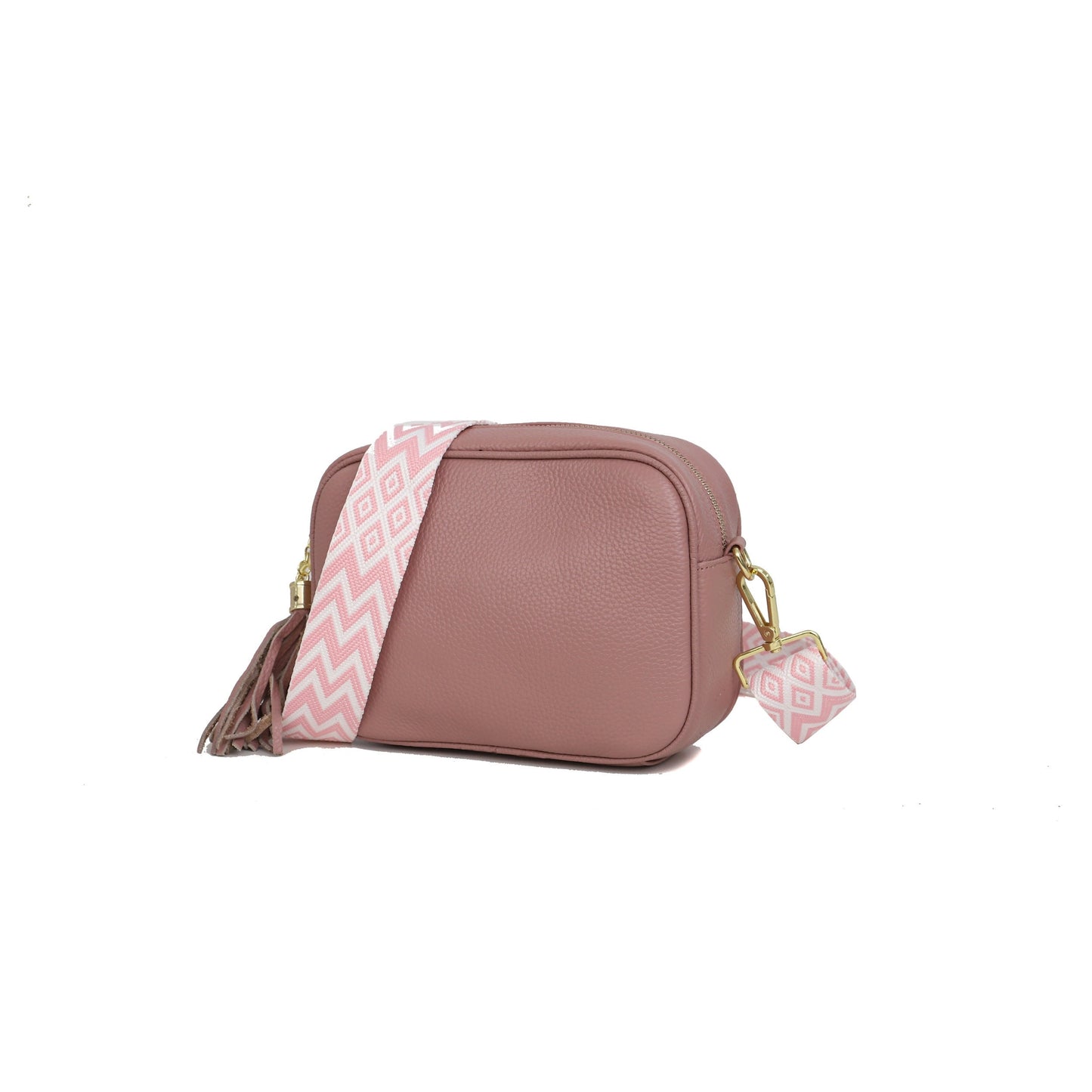 Real Leather Crossbody Bag With Colourful Strap - Sleek Styles