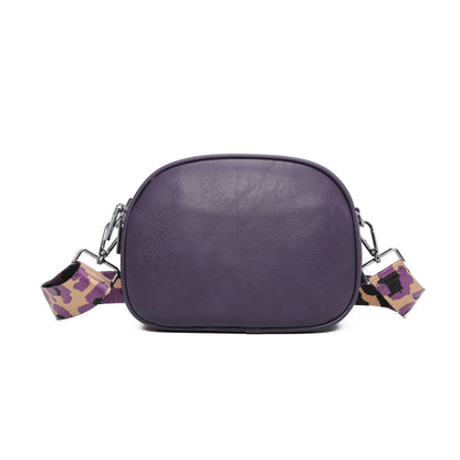 Classic Crossbody Bag With Colourful Strap - Sleek Styles