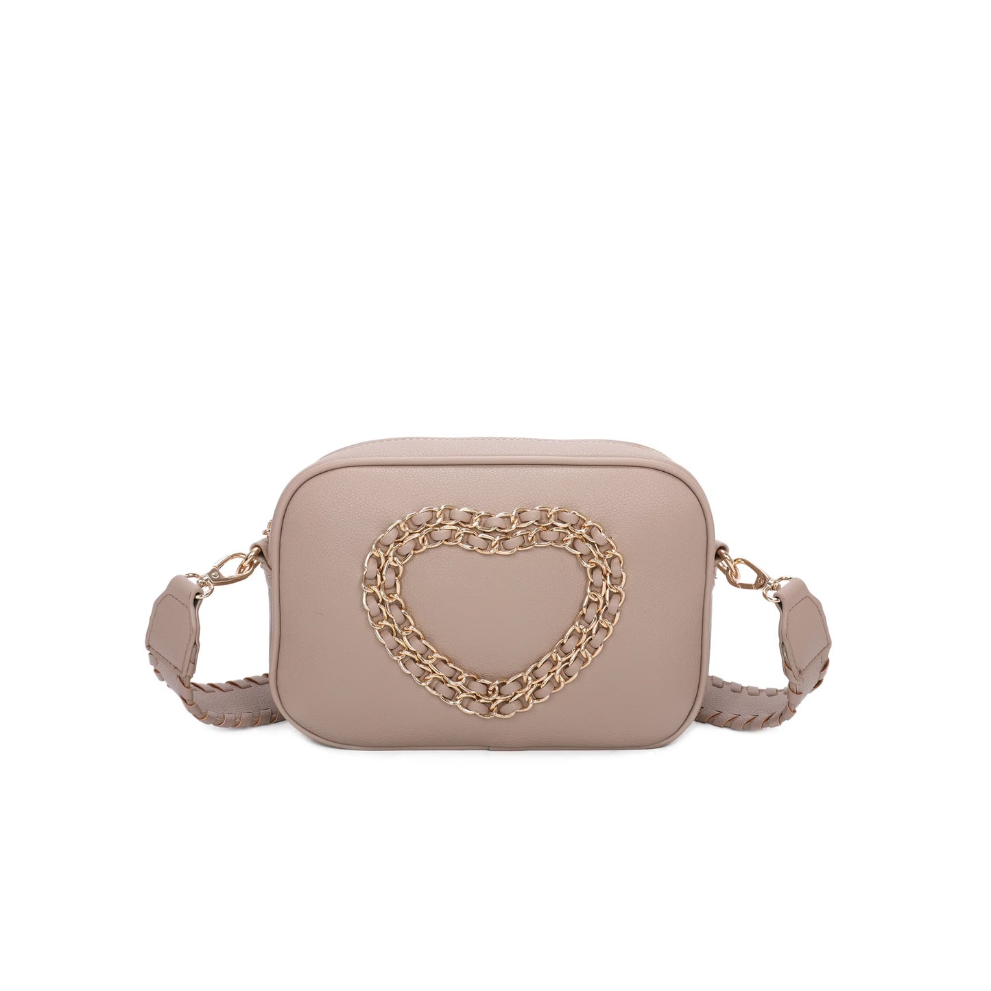 Heart embroidered Cross Body Bag