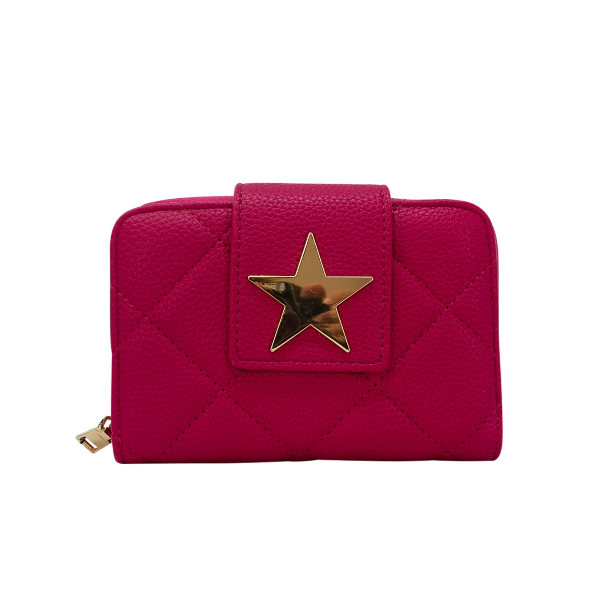 Star Button Strap Short Purse - Sleek Styles