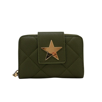 Star Button Strap Short Purse - Sleek Styles