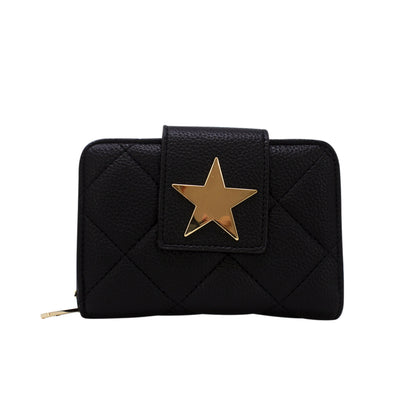 Star Button Strap Short Purse - Sleek Styles