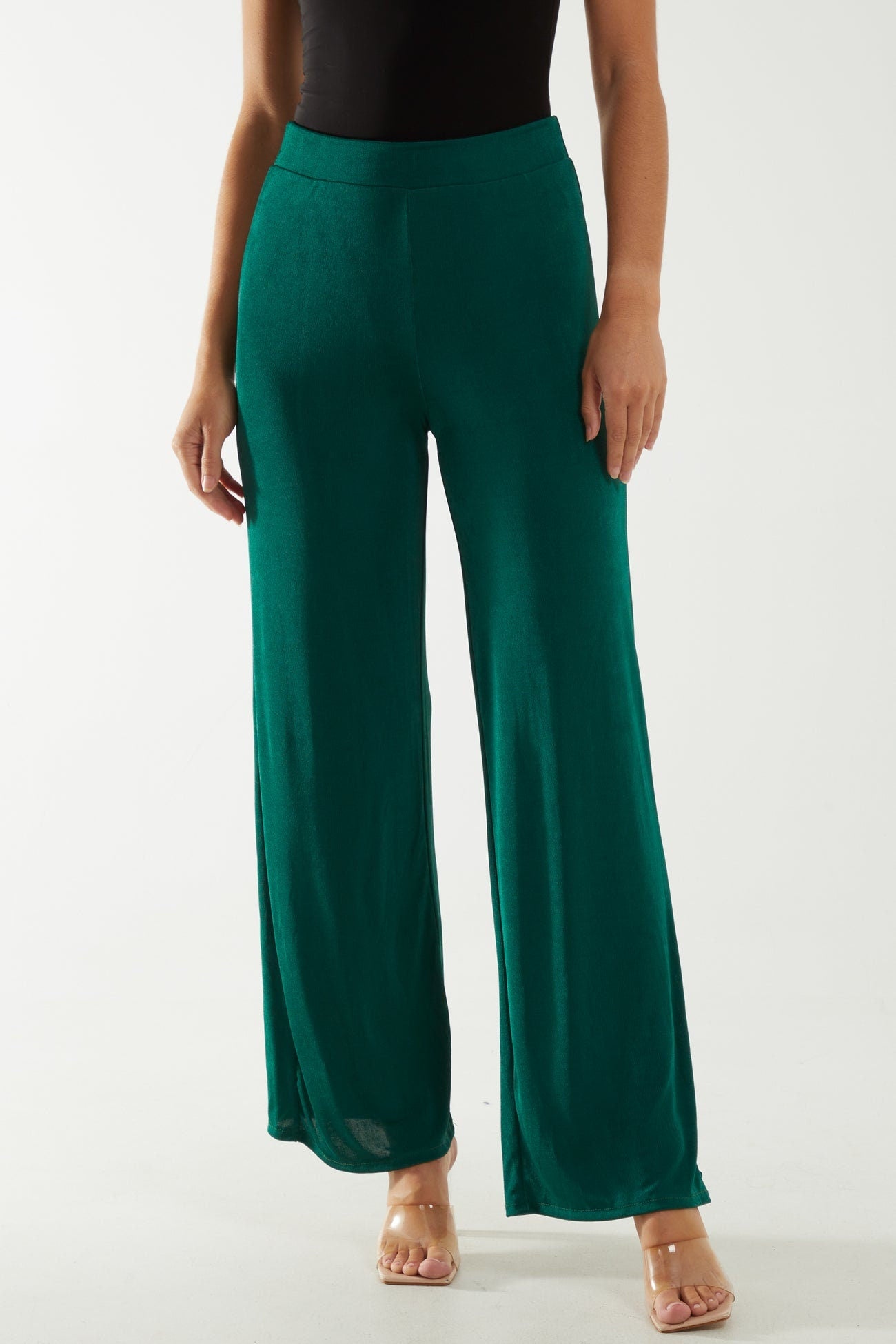 Made in italy Wide Leg Acetate Trousers One Size 8-16 - Sleek Styles