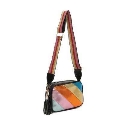 Metallic Stripes Crossbody Bag - Sleek Styles