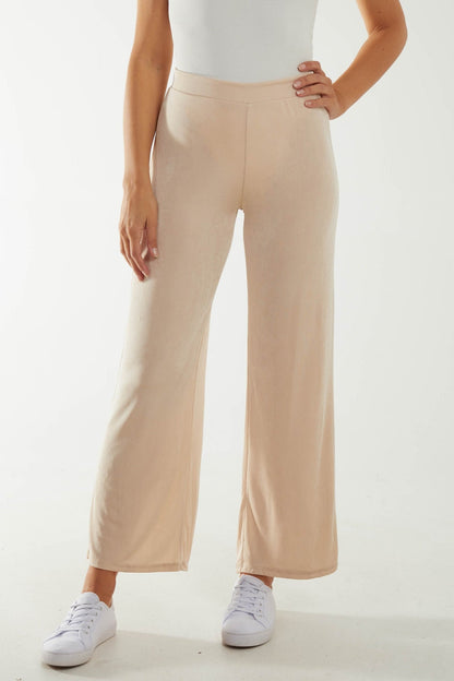 Made in italy Wide Leg Acetate Trousers One Size 8-16 - Sleek Styles