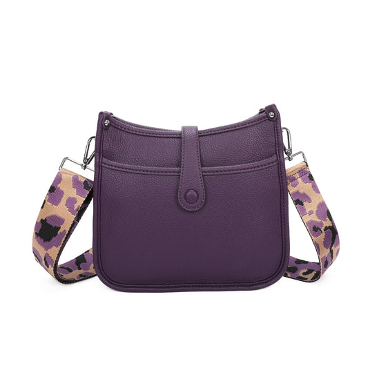 Top Magdot Closure Colourful Wide Shoulder Strap Ladies Crossbody Handbag - Sleek Styles