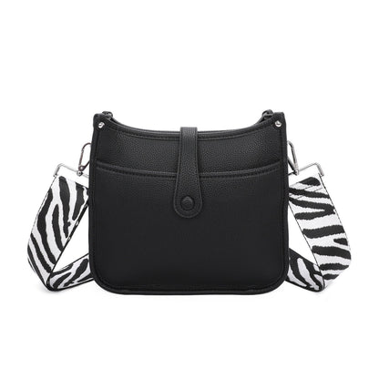 Top Magdot Closure Colourful Wide Shoulder Strap Ladies Crossbody Handbag - Sleek Styles