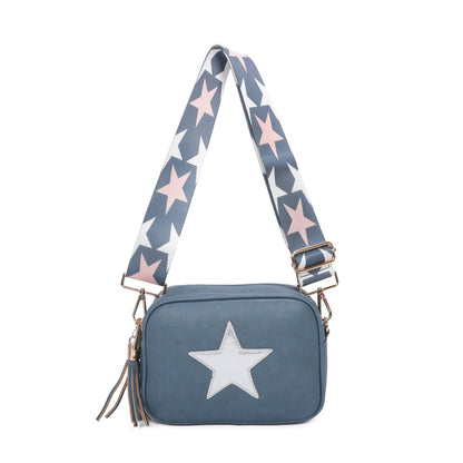 Star Front Women Printed Strap Shoulder Over Cross Body Bag Ladies Handbag - Sleek Styles