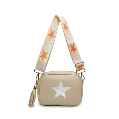 Star Front Women Printed Strap Shoulder Over Cross Body Bag Ladies Handbag - Sleek Styles