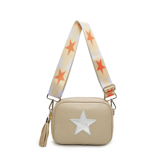 Star Front Women Printed Strap Shoulder Over Cross Body Bag Ladies Handbag - Sleek Styles