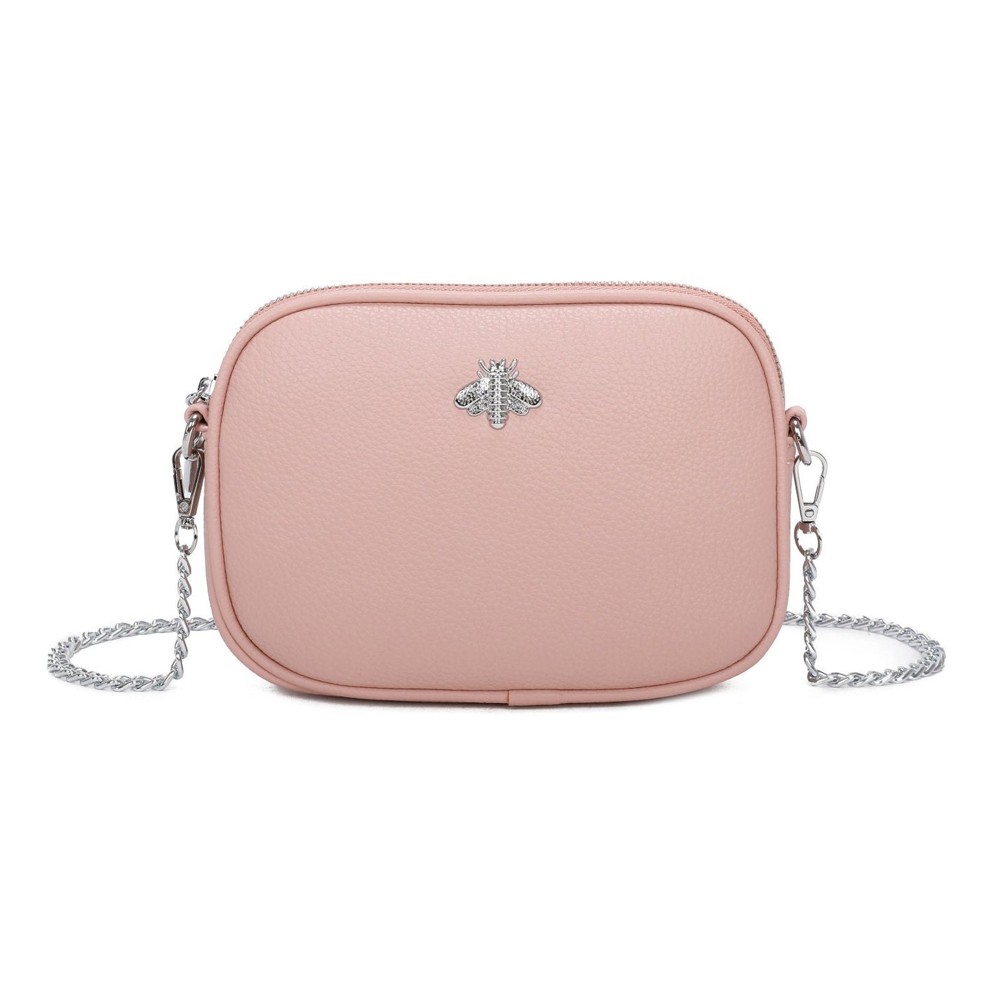 Leather Crystal Bee Bag in Blush Sophisticated - Sleek Styles