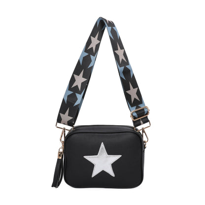 Star Front Women Printed Strap Shoulder Over Cross Body Bag Ladies Handbag - Sleek Styles