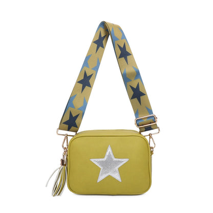 Star Front Women Printed Strap Shoulder Over Cross Body Bag Ladies Handbag - Sleek Styles