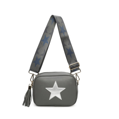 Star Front Women Printed Strap Shoulder Over Cross Body Bag Ladies Handbag - Sleek Styles