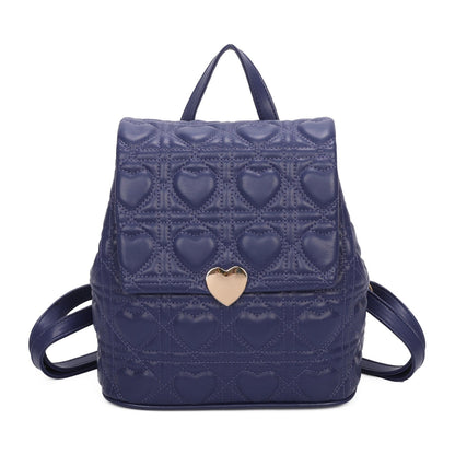 Top Grab Handle Ladies Quilted Heart Pattern Gym Travel Backpack Handbag - Sleek Styles