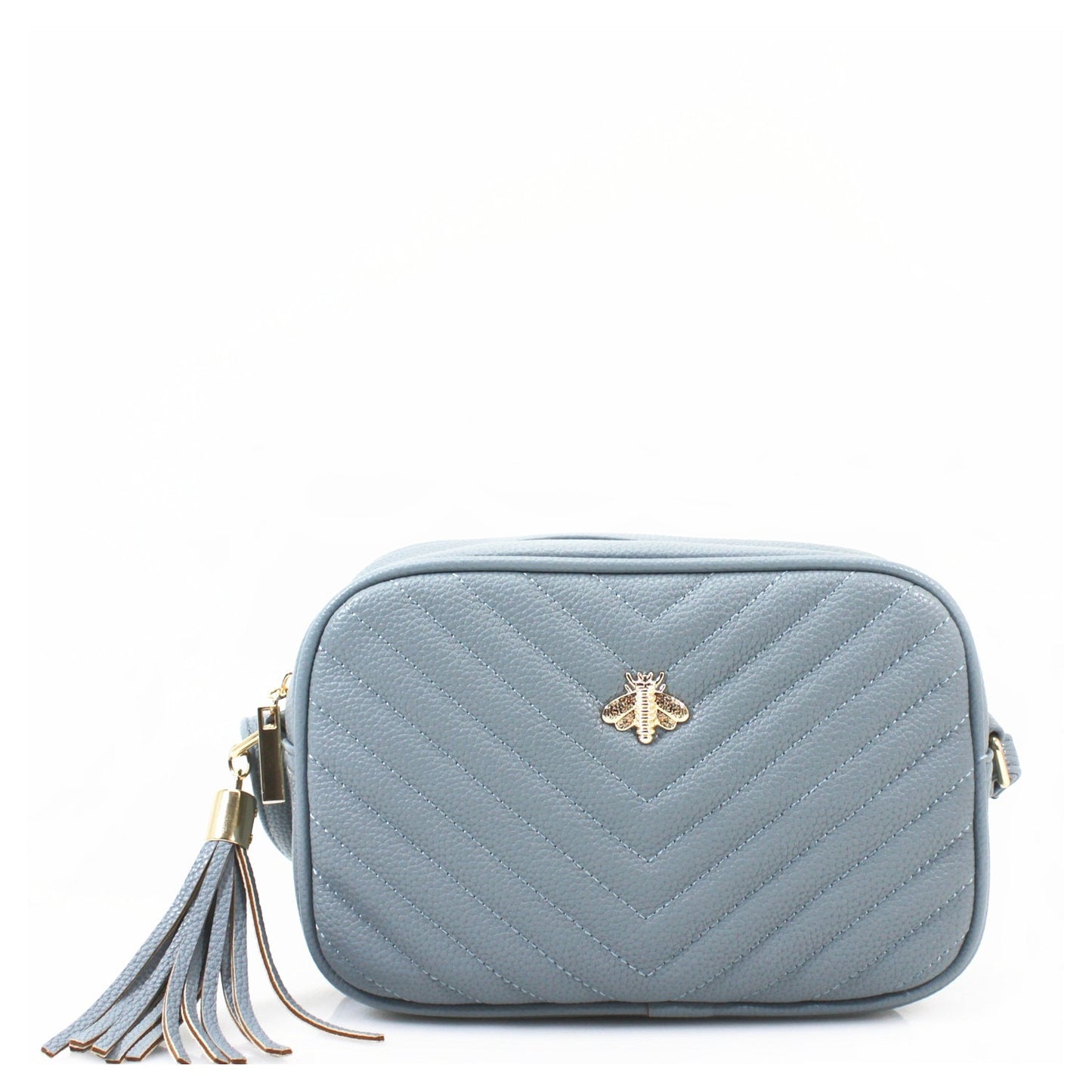 Quilted Bee Decoration Crossbody Bag - Sleek Styles