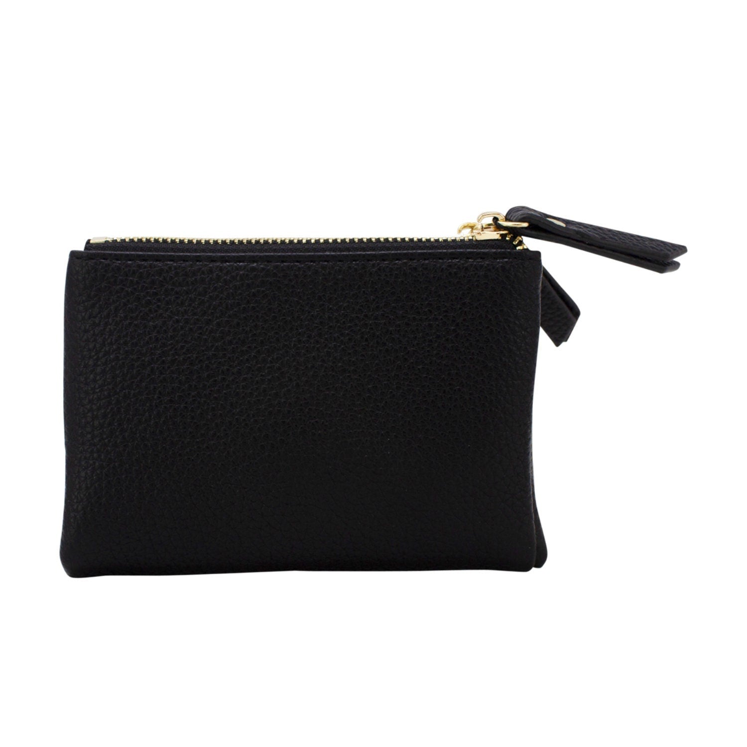 Small Folded Purse with Double Zippers - Sleek Styles