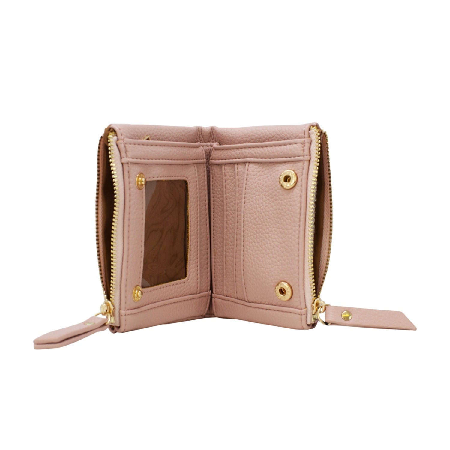 Small Folded Purse with Double Zippers - Sleek Styles