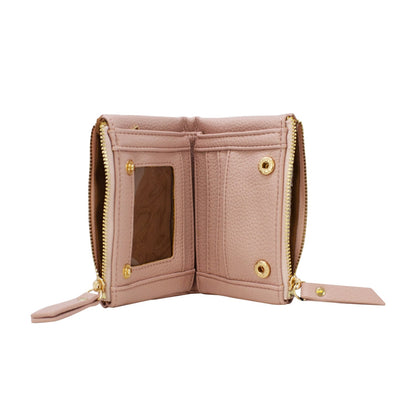 Small Folded Purse with Double Zippers - Sleek Styles