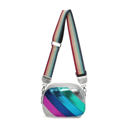 Metallic Stripes Crossbody Bag - Sleek Styles