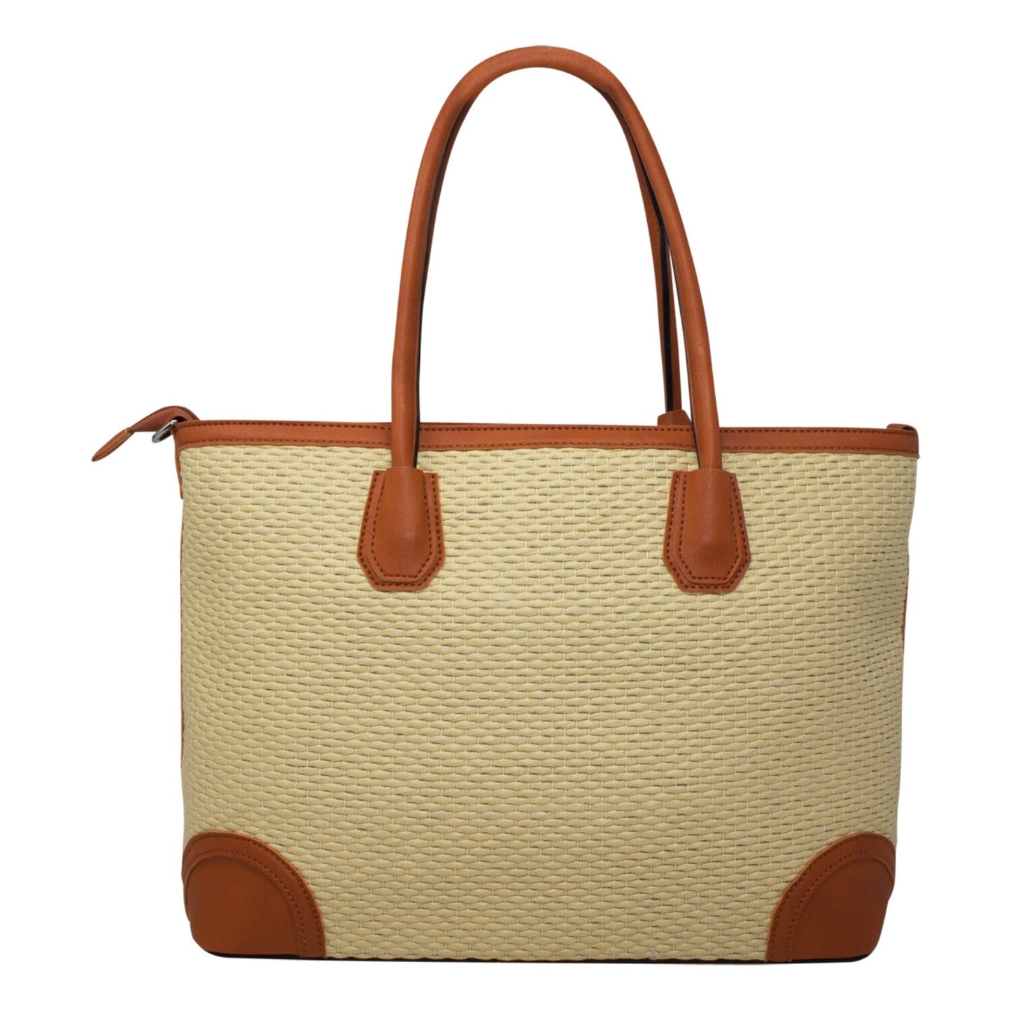 Wicker Stitch Straw Beach Bag Tote Bag Large - Sleek Styles