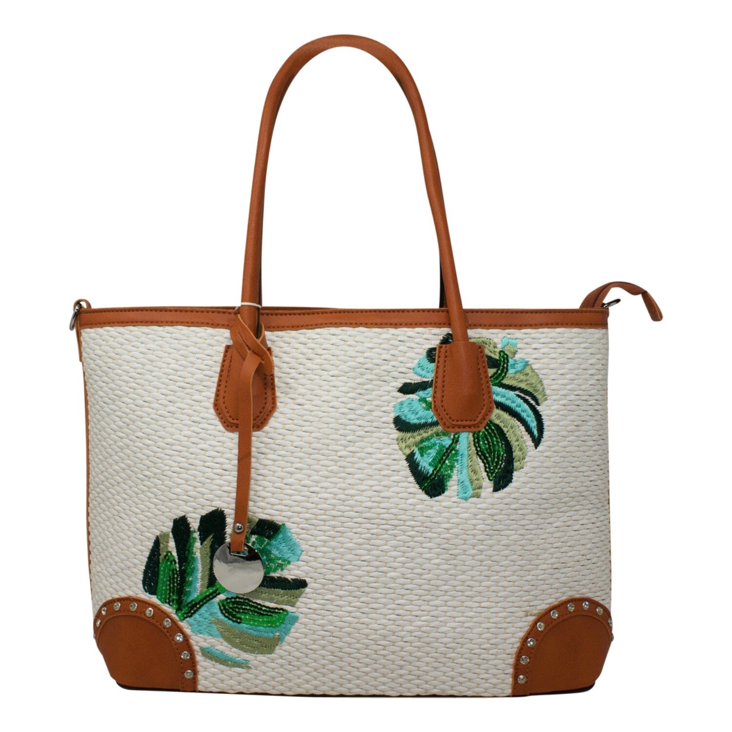 Wicker Stitch Straw Beach Bag Tote Bag Large - Sleek Styles