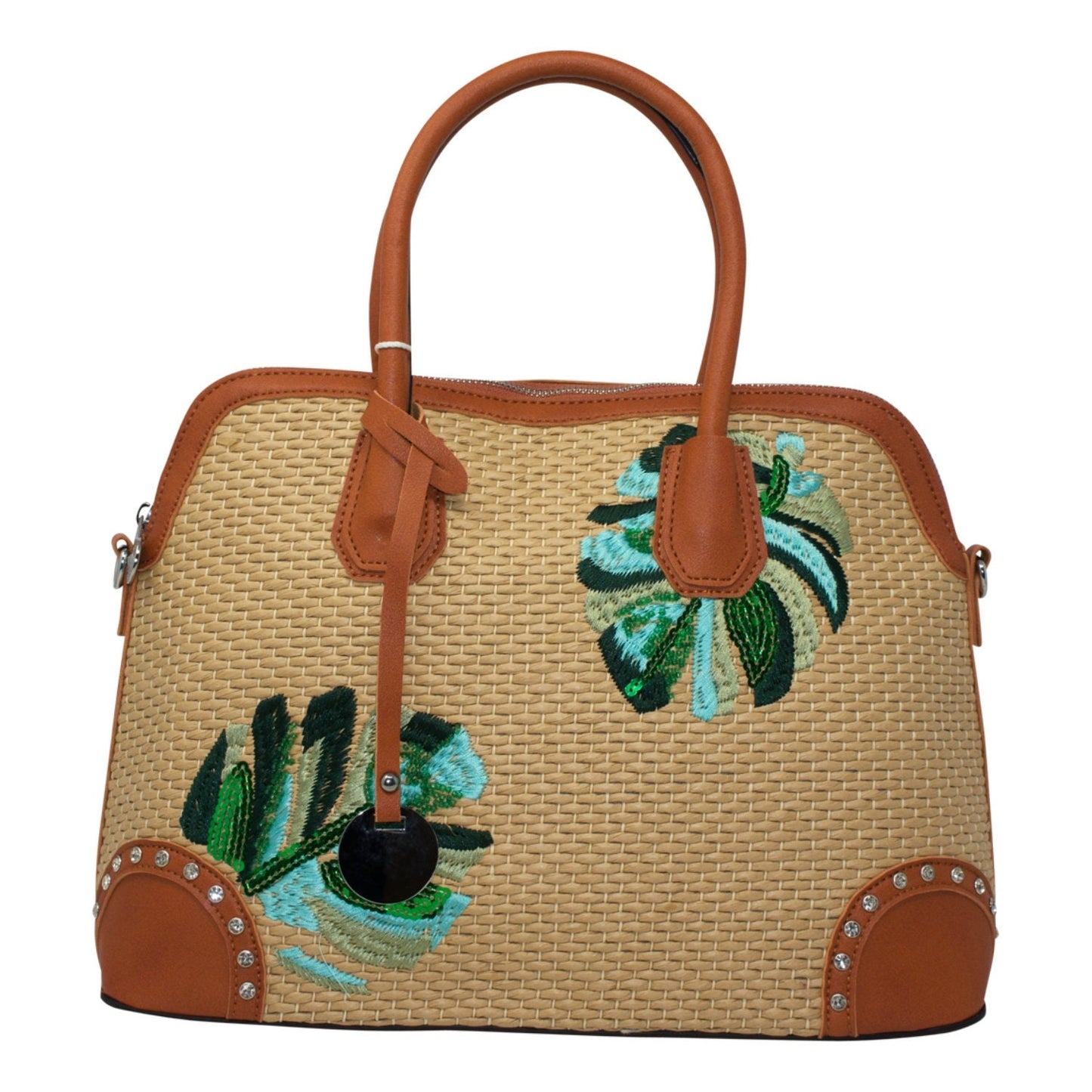 Wicker Stitched Straw Beach Bag Tote Bag Medium - Sleek Styles