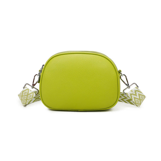 Classic Crossbody Bag With Colourful Strap - Sleek Styles