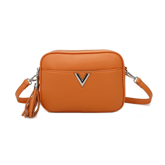 V Logo Small Crossbody Bag With Tassels - Sleek Styles