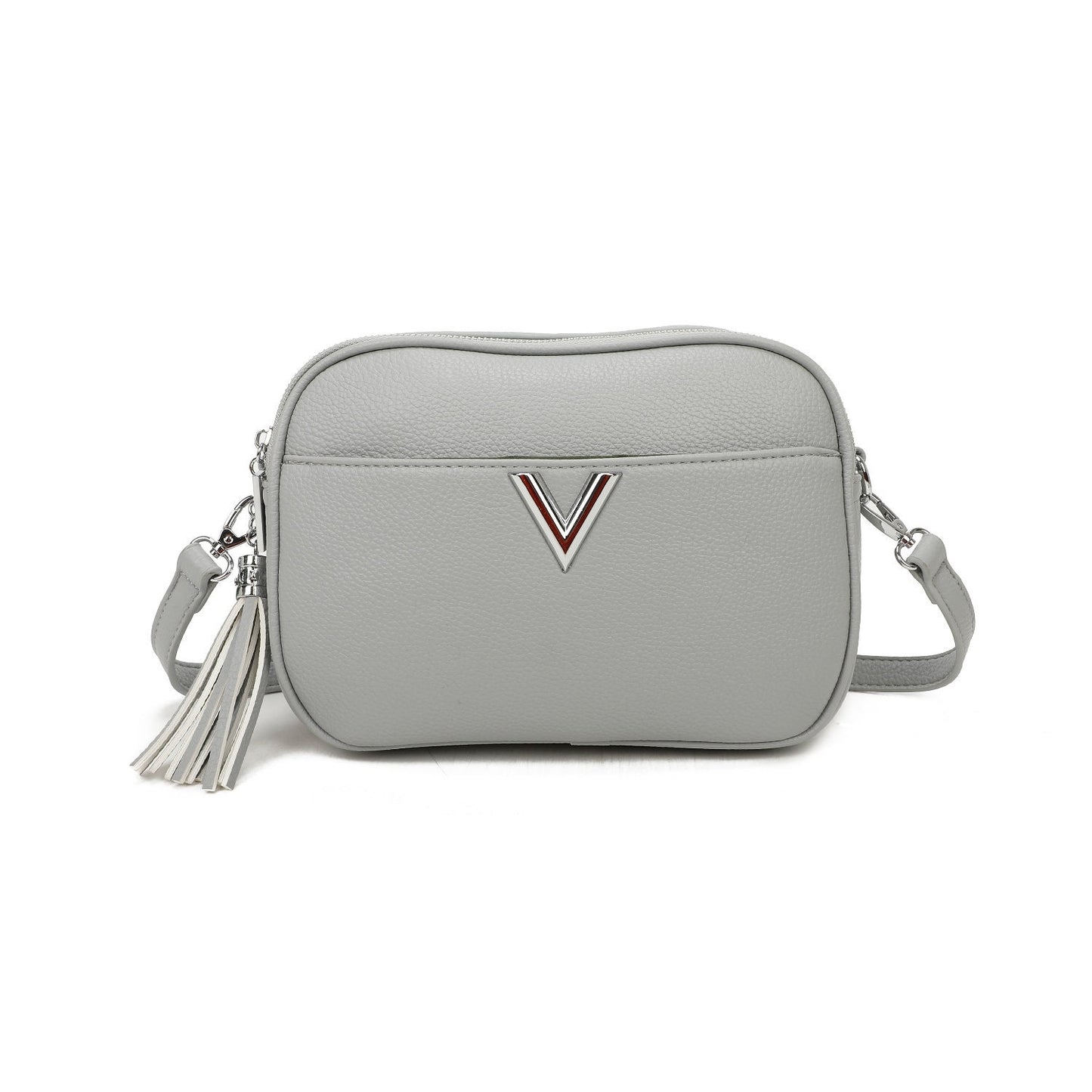 V Logo Small Crossbody Bag With Tassels - Sleek Styles