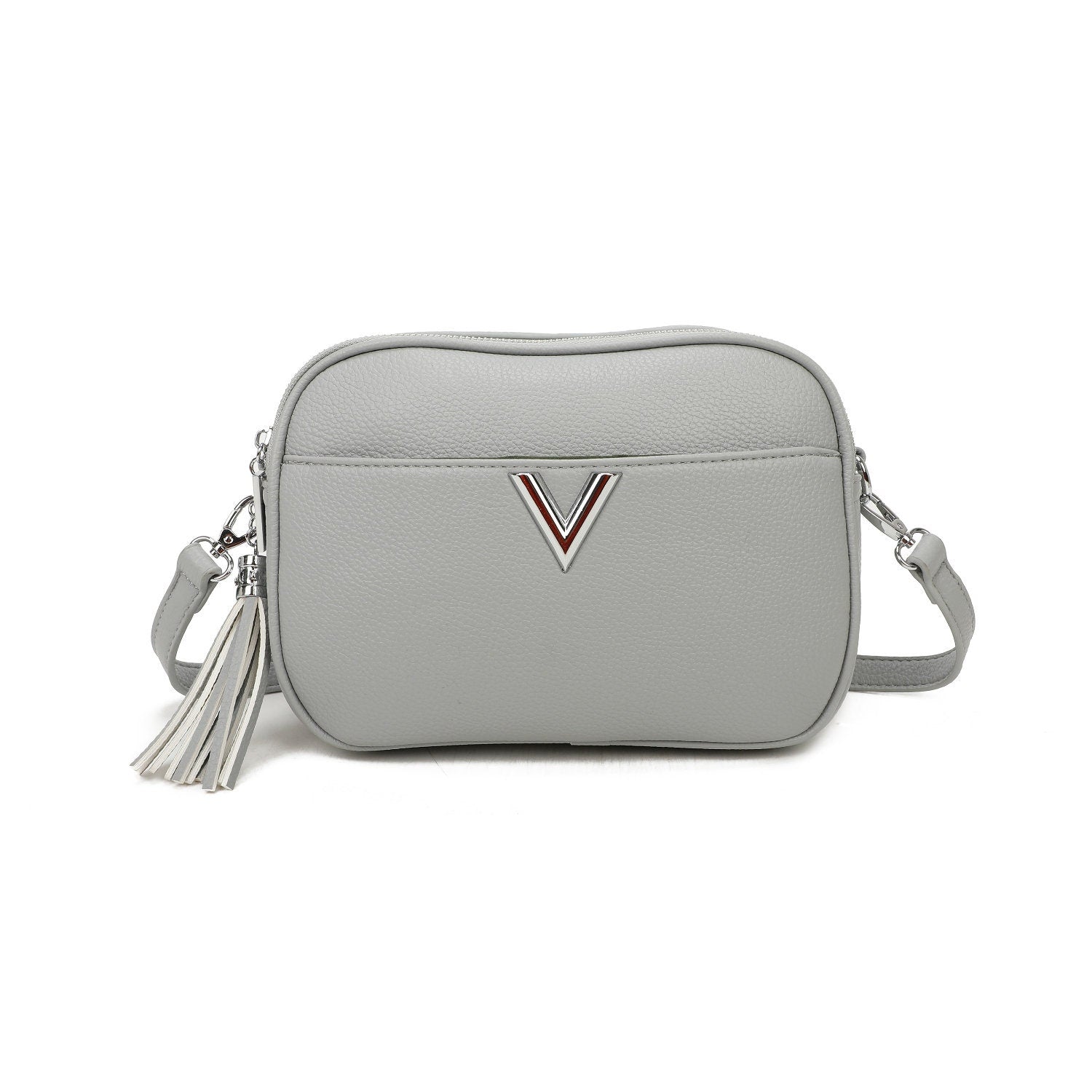 V Logo Small Crossbody Bag With Tassels - Sleek Styles