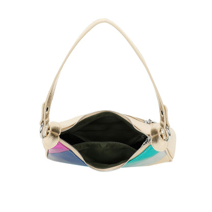 Metallic Stripes Shoulder Bag - Sleek Styles