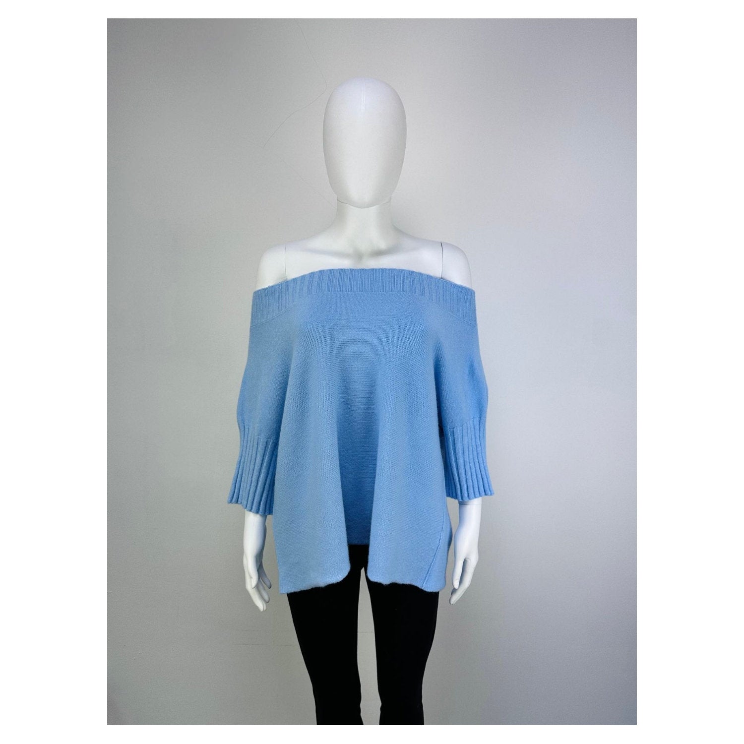 Made in Italy Drop Shoulder Relaxed Top Jumper with Midi Sleeve One Size 8-16 - Sleek Styles