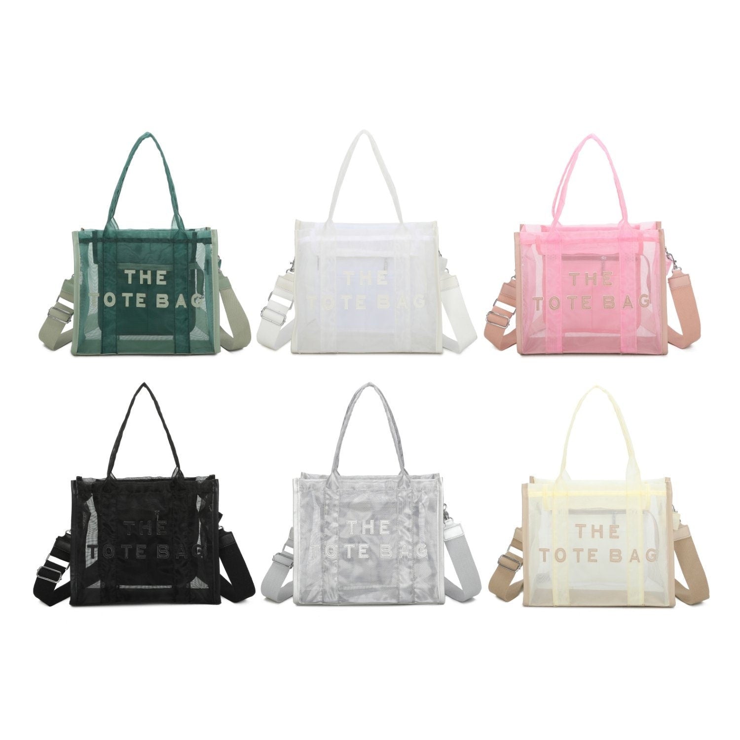 Clear Tote Bag Large Tote Handbags with Removable Wide Strap - Sleek Styles