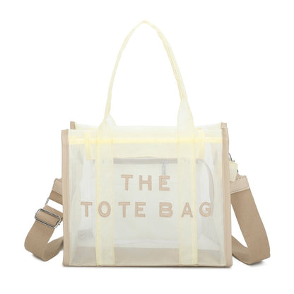 Clear Tote Bag Large Tote Handbags with Removable Wide Strap - Sleek Styles